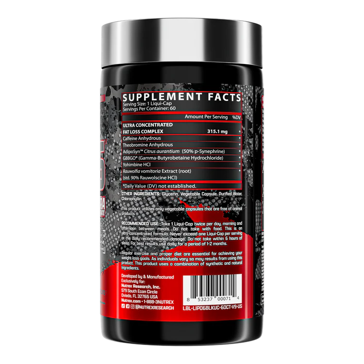 Nutrex LIPO-6 BLACK Ultra Concentrate -60 cap - الصورة 3